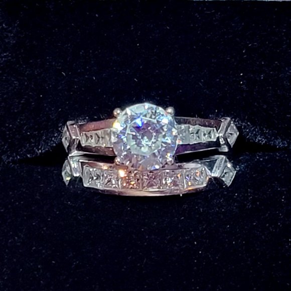 Gorgeous 3.5 Carat TW Ziamond Wedding Set - Picture 1 of 7
